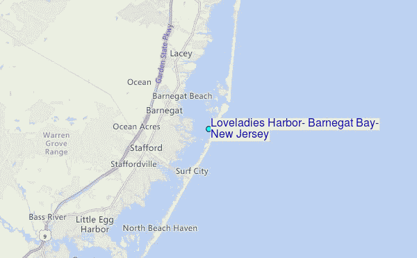 Loveladies Harbor, Barnegat Bay, New Jersey Tide Station Location Map