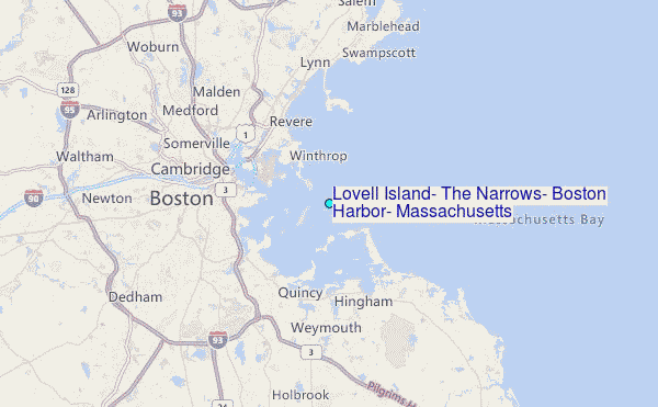 Lovell Island, The Narrows, Boston Harbor, Massachusetts Tide Station Location Map