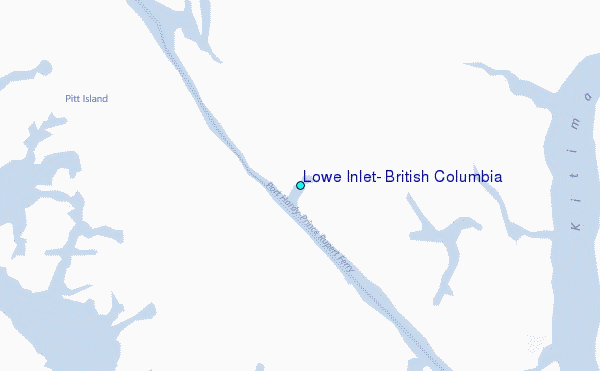 Lowe Inlet, British Columbia Tide Station Location Map
