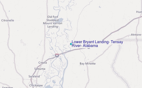 Lower Bryant Landing, Tensay River, Alabama Tide Station Location Map