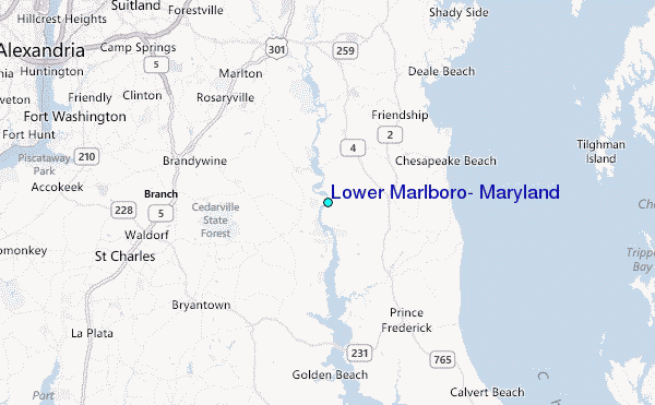 Lower Marlboro, Maryland Tide Station Location Map