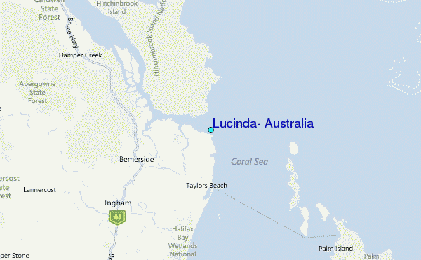 Lucinda, Australia Tide Station Location Map
