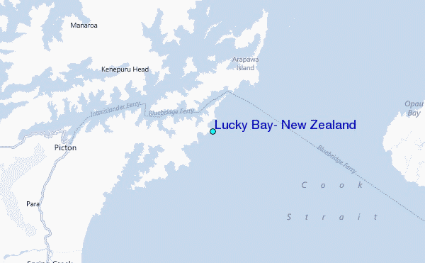 Lucky Bay, New Zealand Tide Station Location Map