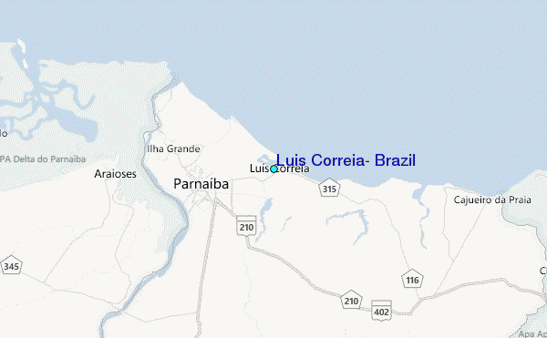 Luis Correia, Brazil Tide Station Location Map