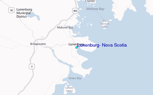 Lunenburg, Nova Scotia Tide Station Location Map