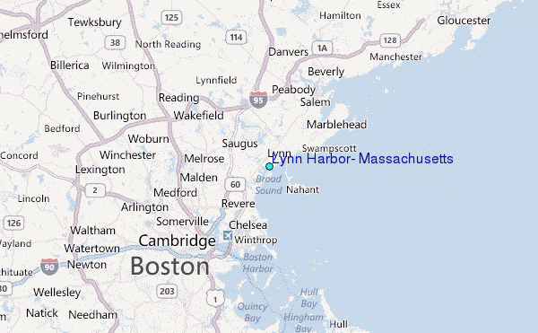 Lynn Harbor, Massachusetts Tide Station Location Map