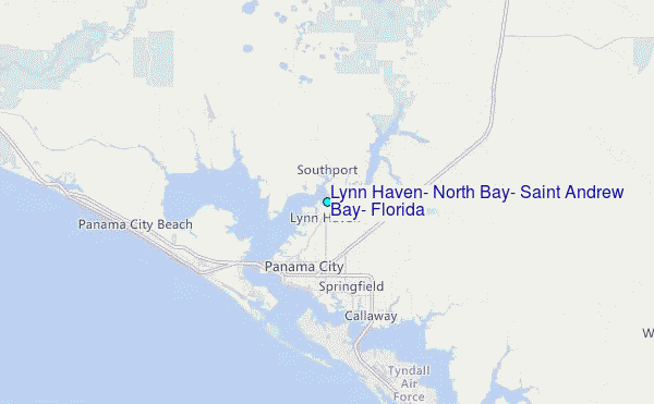 Lynn Haven, North Bay, Saint Andrew Bay, Florida Tide Station Location Map