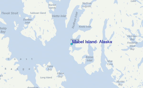 Mabel Island, Alaska Tide Station Location Map