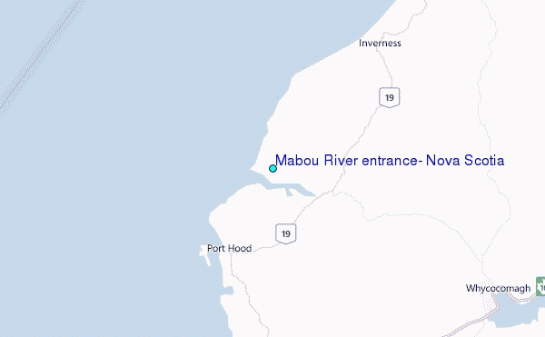 Mabou River entrance, Nova Scotia Tide Station Location Map