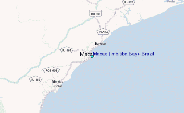 Macae (Imbitiba Bay), Brazil Tide Station Location Map