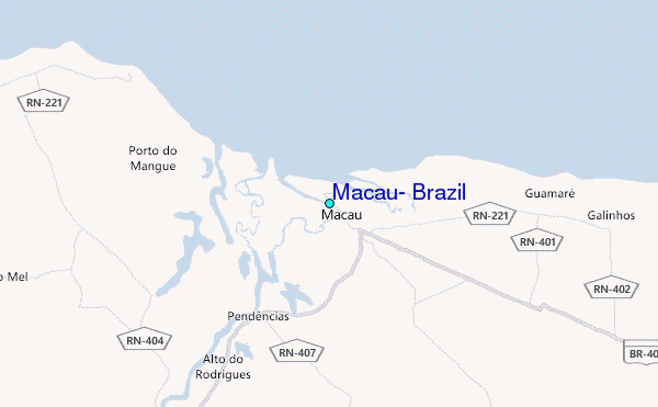 Macau, Brazil Tide Station Location Map