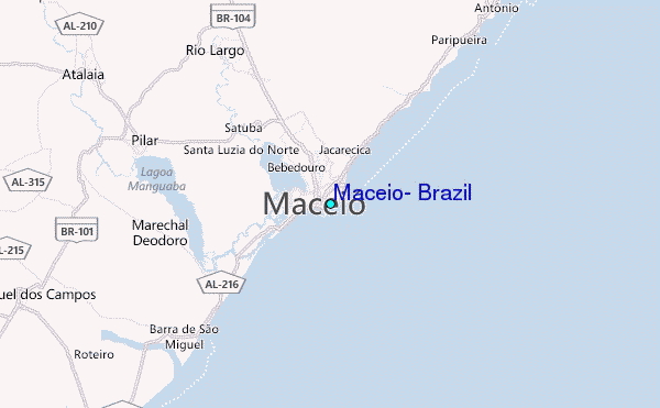 Maceio, Brazil Tide Station Location Map