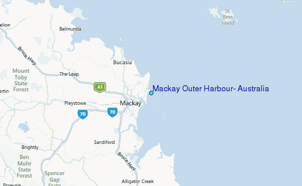 Mackay Outer Harbour, Australia Tide Station Location Map