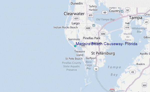 Madeira Beach Causeway, Florida Tide Station Location Map