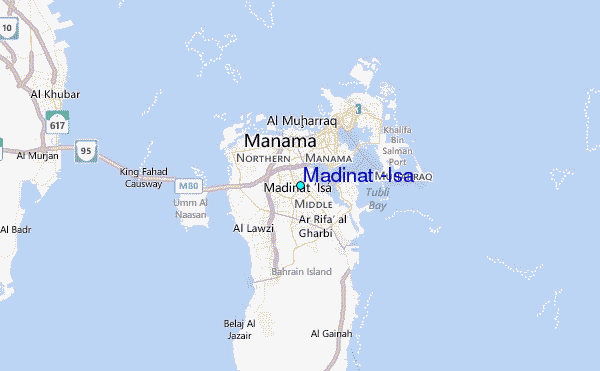 Madinat `Isa Tide Station Location Map