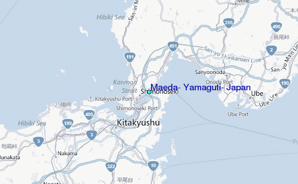 Maeda, Yamaguti, Japan Tide Station Location Map