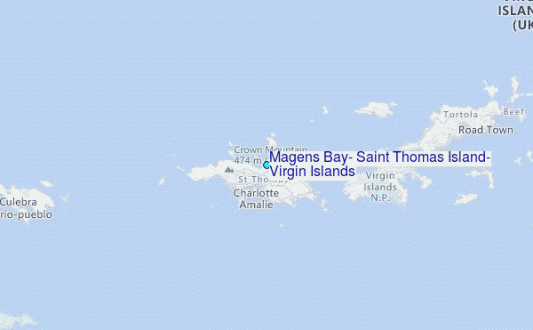 Magens Bay, Saint Thomas Island, Virgin Islands Tide Station Location Map