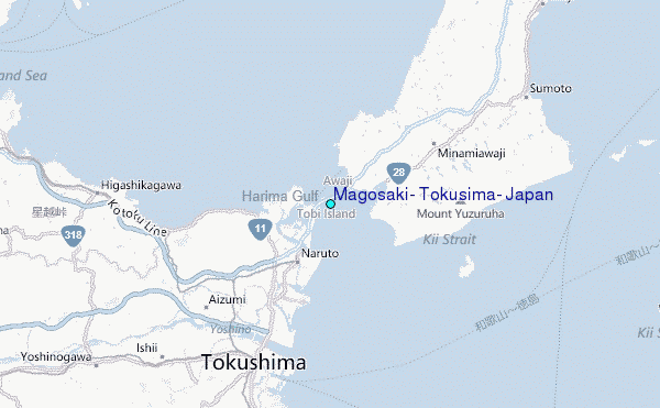 Magosaki, Tokusima, Japan Tide Station Location Map