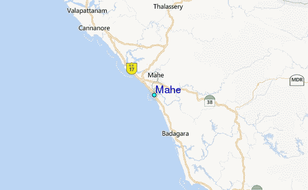 Mahe Tide Station Location Map