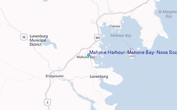 Mahone Harbour, Mahone Bay, Nova Scotia Tide Station Location Map