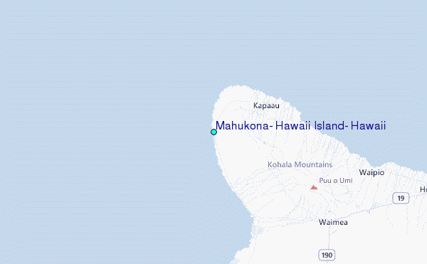 Mahukona, Hawaii Island, Hawaii Tide Station Location Map