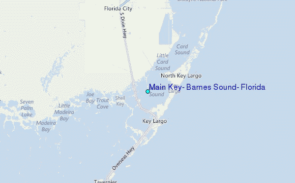 Main Key, Barnes Sound, Florida Tide Station Location Map
