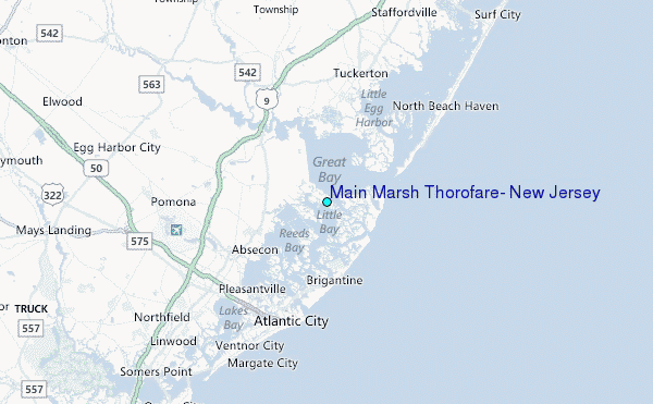 Main Marsh Thorofare, New Jersey Tide Station Location Map