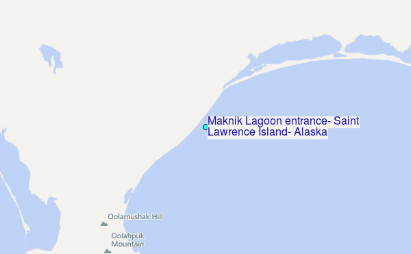 Maknik Lagoon entrance, Saint Lawrence Island, Alaska Tide Station Location Map