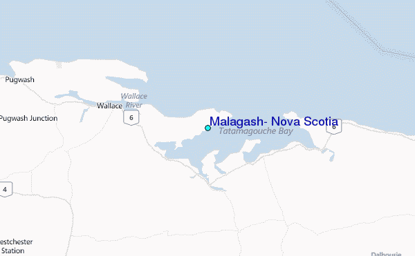 Malagash, Nova Scotia Tide Station Location Map