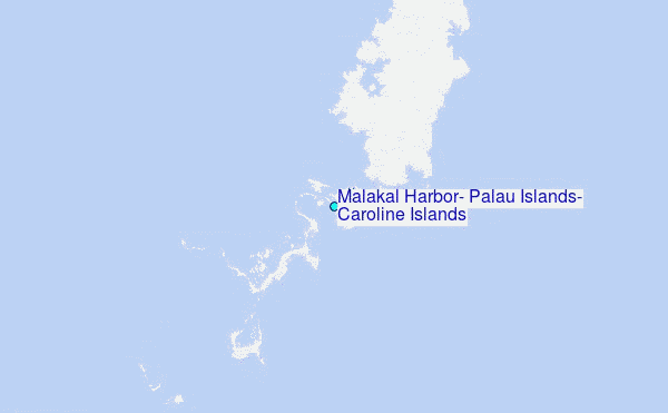 Malakal Harbor, Palau Islands, Caroline Islands Tide Station Location Map