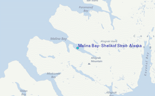 Malina Bay, Shelikof Strait, Alaska Tide Station Location Map
