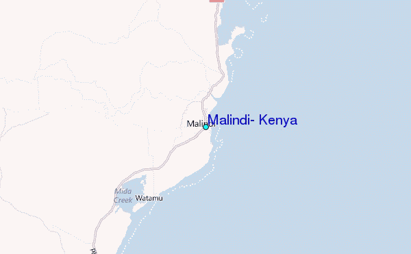 Malindi, Kenya Tide Station Location Map