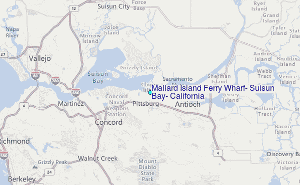 Mallard Island Ferry Wharf, Suisun Bay, California Tide Station Location Map