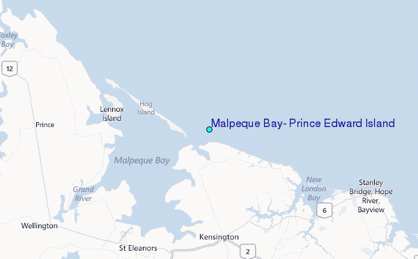 Malpeque Bay, Prince Edward Island Tide Station Location Map