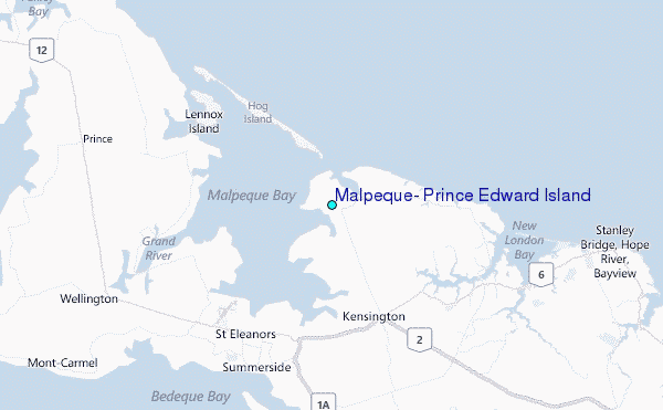 Malpeque, Prince Edward Island Tide Station Location Map