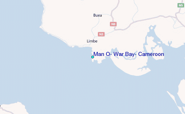 Man O' War Bay, Cameroon Tide Station Location Map