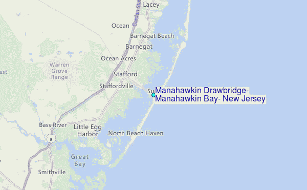 Manahawkin Drawbridge, Manahawkin Bay, New Jersey Tide Station Location Map