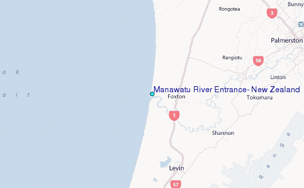 Manawatu River Entrance, New Zealand Tide Station Location Map