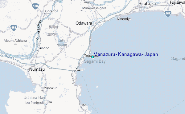 Manazuru, Kanagawa, Japan Tide Station Location Map
