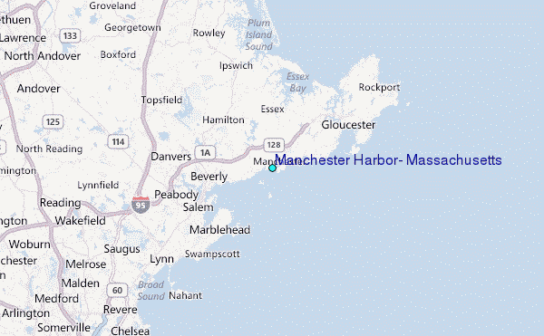Manchester Harbor, Massachusetts Tide Station Location Map