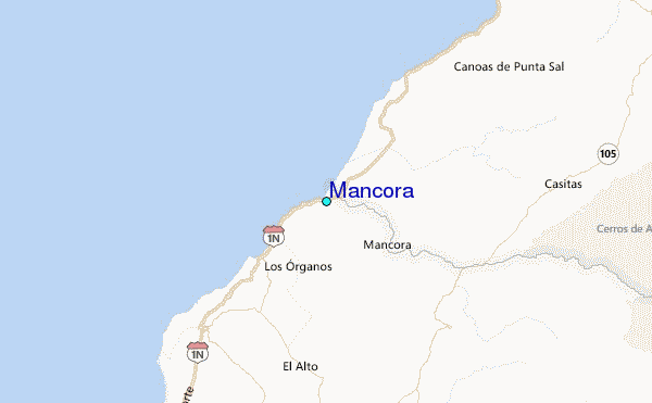 Mancora Tide Station Location Map