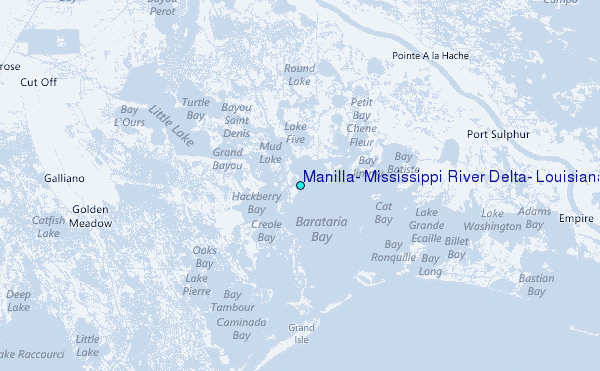 Manilla, Mississippi River Delta, Louisiana Tide Station Location Map