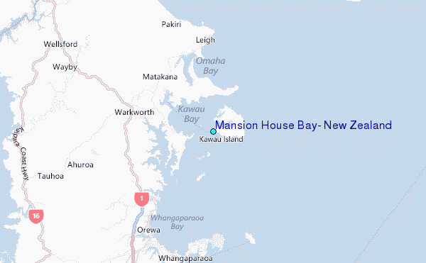 Mansion House Bay, New Zealand Tide Station Location Map