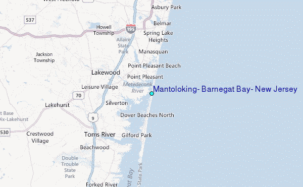 Mantoloking, Barnegat Bay, New Jersey Tide Station Location Map