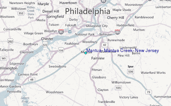 Mantua, Mantua Creek, New Jersey Tide Station Location Map