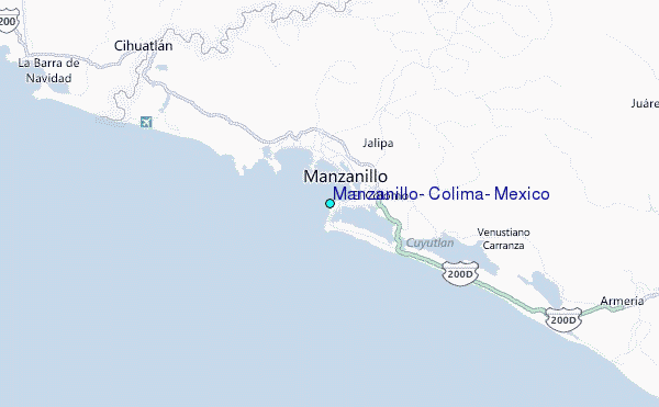 Manzanillo, Colima, Mexico Tide Station Location Map
