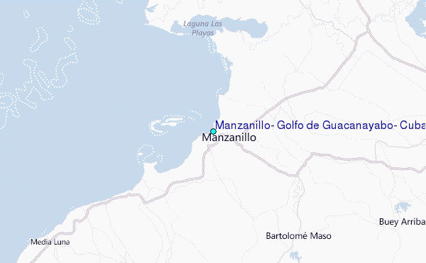 Manzanillo, Golfo de Guacanayabo, Cuba Tide Station Location Map
