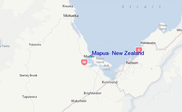 Mapua, New Zealand Tide Station Location Map