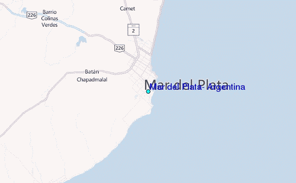 Mar del Plata, Argentina Tide Station Location Map