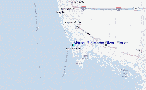 Marco, Big Marco River, Florida Tide Station Location Map